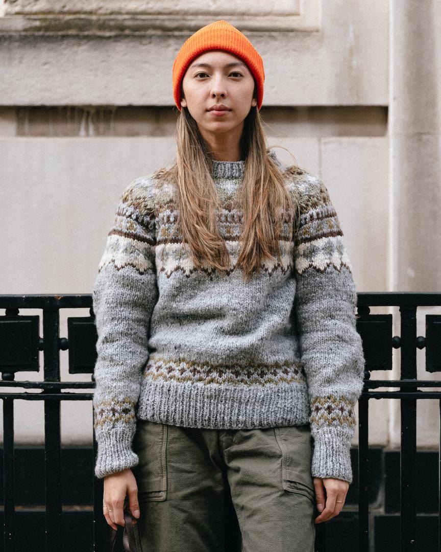 Chamula Fair Isle #3 Pullover Knit Pearl Grey – Clutch Cafe