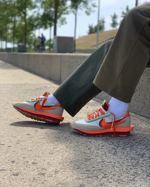 Nike LD Waffle Sacai Clot Net Orange Blaze