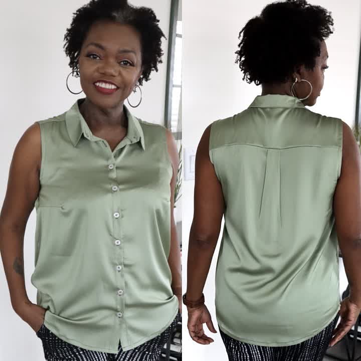 Sewing Pattern Jalie 3881 - ROSE Sleeveless button-down shirt