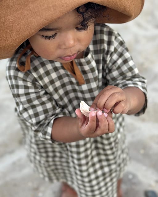 Olive Gingham Bella Dress | Organic Zoo