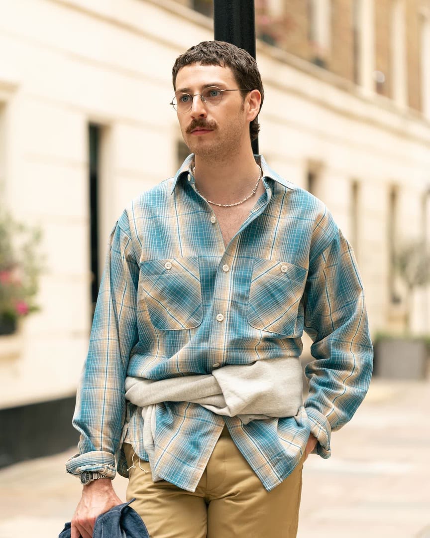 The Real McCoy's 8HU Ombre Check Summer Flannel Shirt