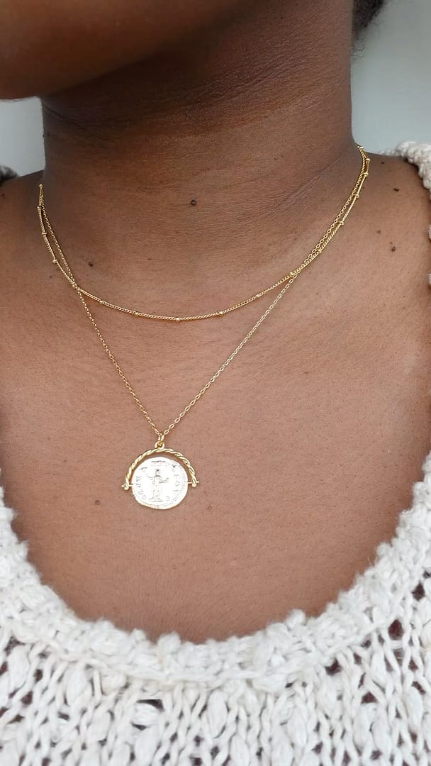 Always coming back to our bestselling Coin Spinner Necklace. #oreliajewellery @remiafolabi
