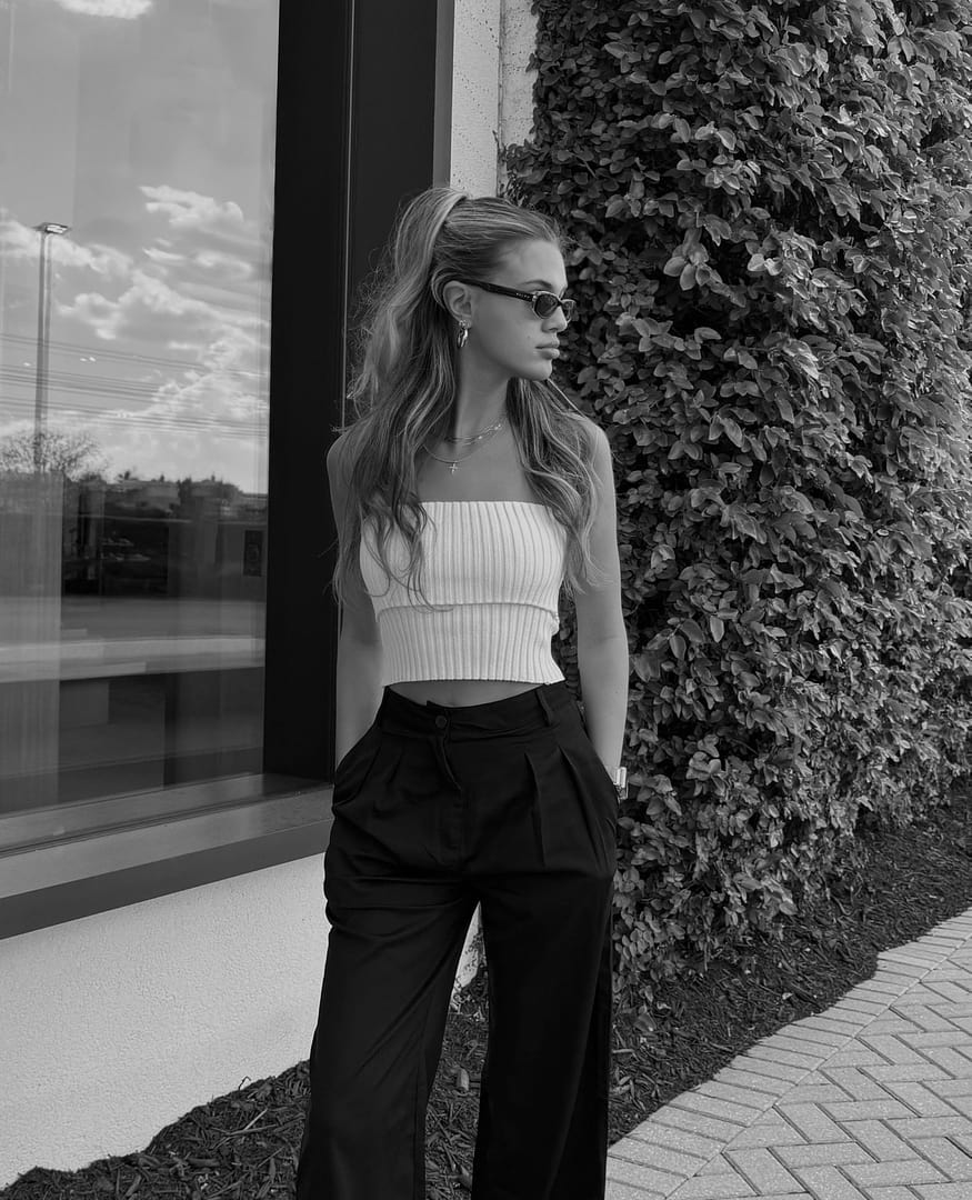 Ribbed Knit Fold Over Tube Top