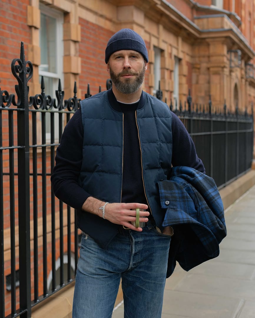 The Real McCoy's Cotton/Nylon Down Vest Navy – Clutch Cafe