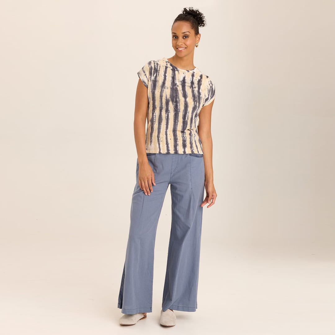 Wearables Terri Wide Leg High-Waist Pant in cotton linen