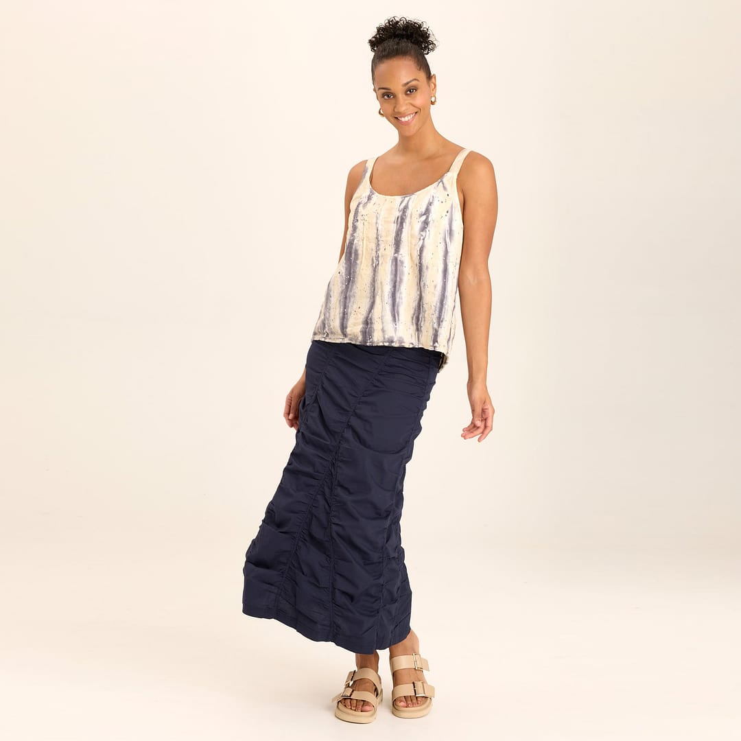 Core by XCVI Shirred Panel Asymmetric Midi Skirt in Stretch