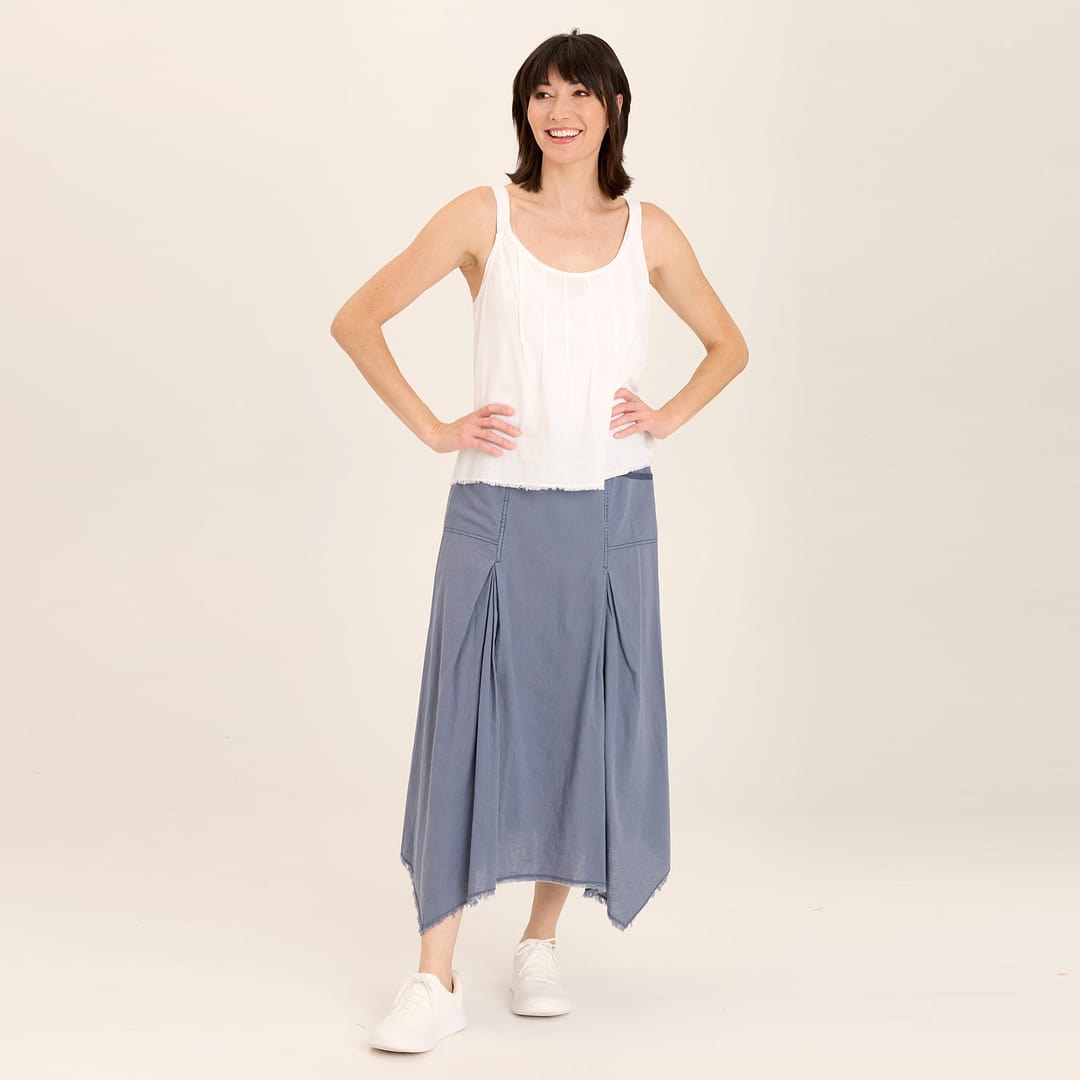 Wearables Triste Linen Bohemian Sharkbite Maxi Skirt with