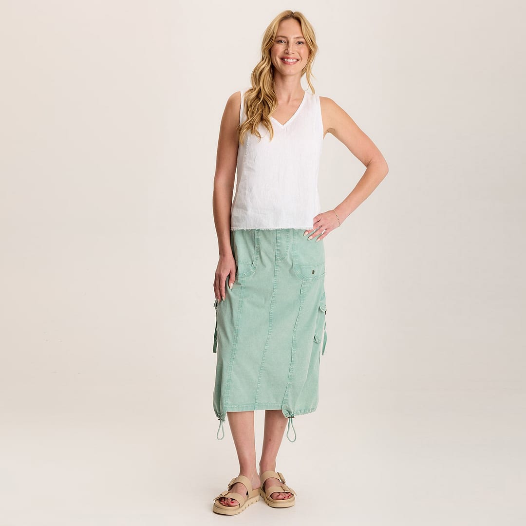 XCVI Castalina Poplin Cargo Midi Skirt