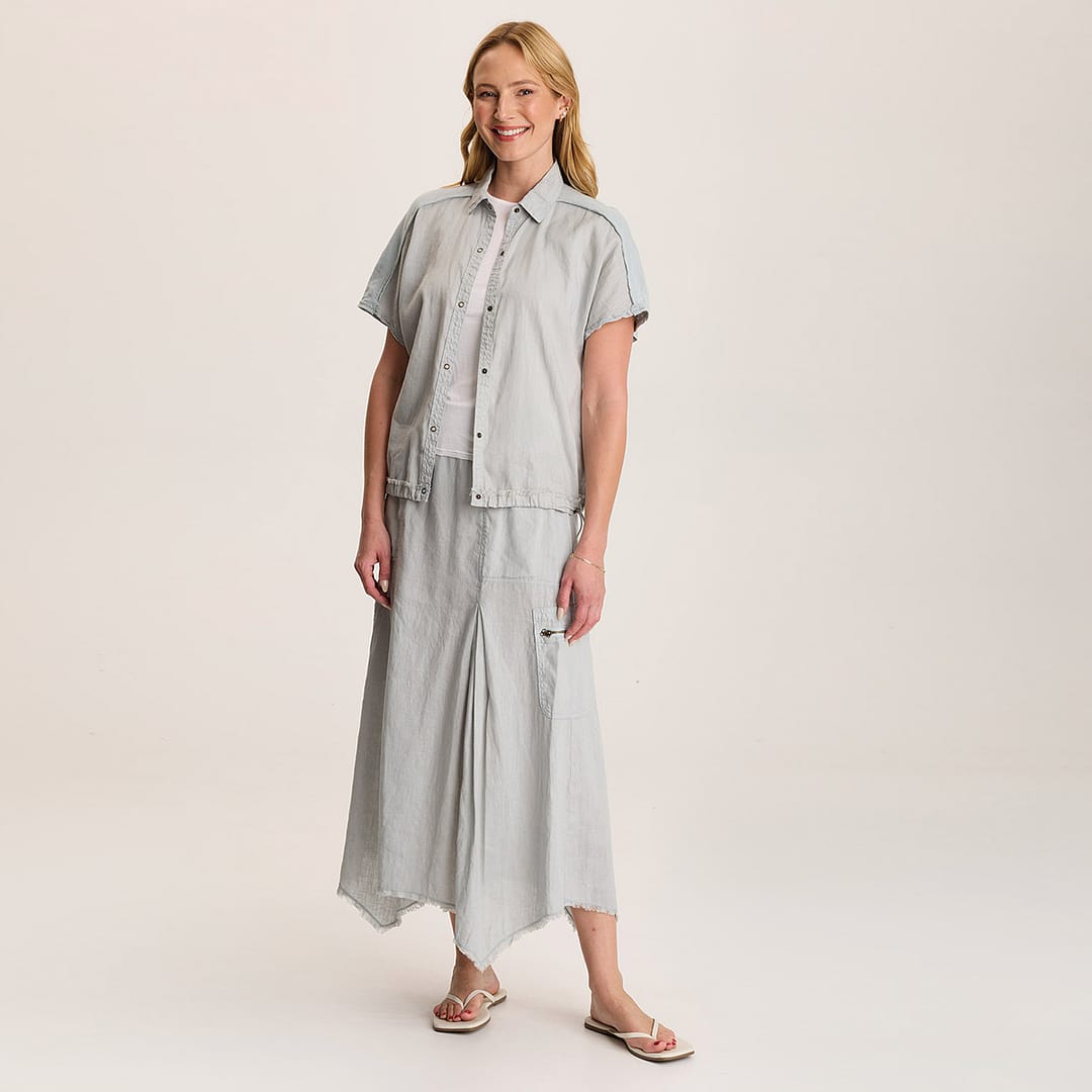 ★E.B.M★ Ovidetail H-line skirt EMP4WSK100 Washable Flex Ponte Skirt | EILEEN FISHER