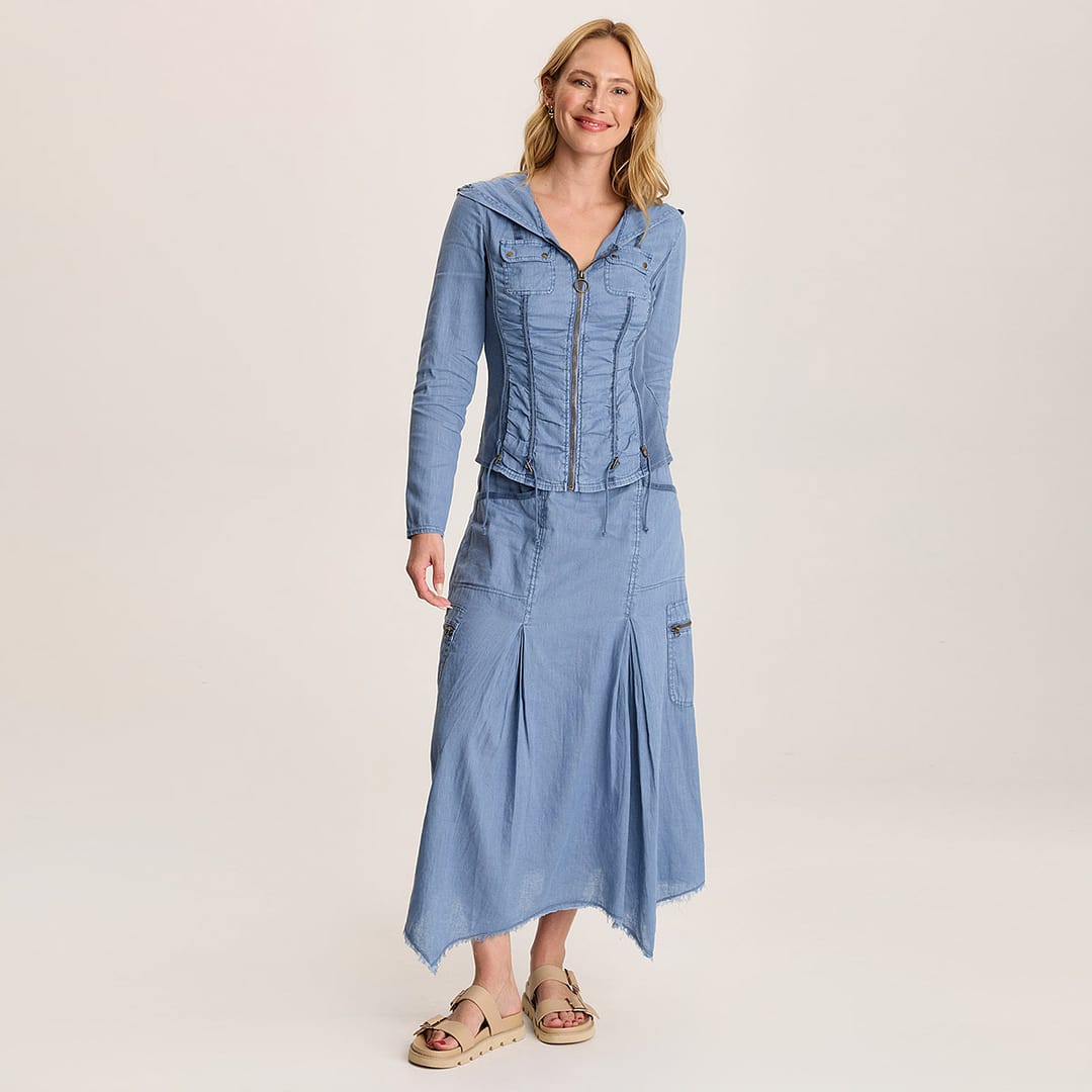 XCVI Balvino Linen Ruched Cord Jacket
