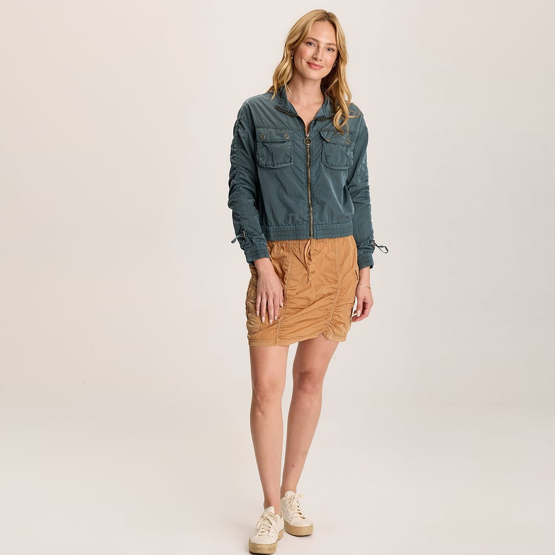 XCVI Marley Ruched Sporty Cargo Mini Skirt