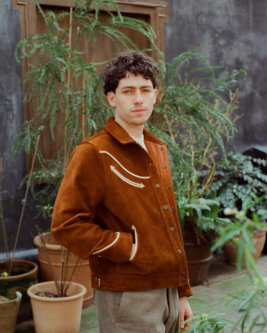 本革スウェードレザーボアウエスタンジャケットカーボーイインディアンジュエリー Y'2 Leather WJ-04 Steer Roughout Western Jacket Camel – Clutch Cafe