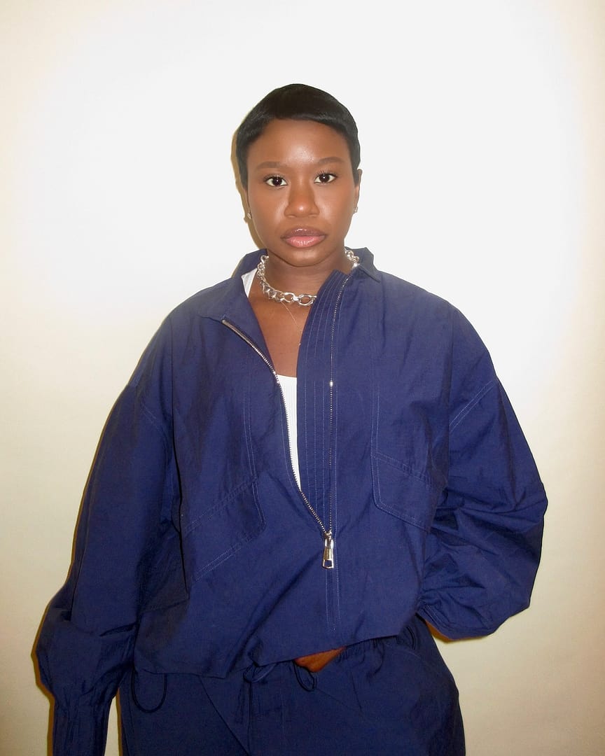 Sable Zip Up Jacket in Navy | Find Me Now The Label