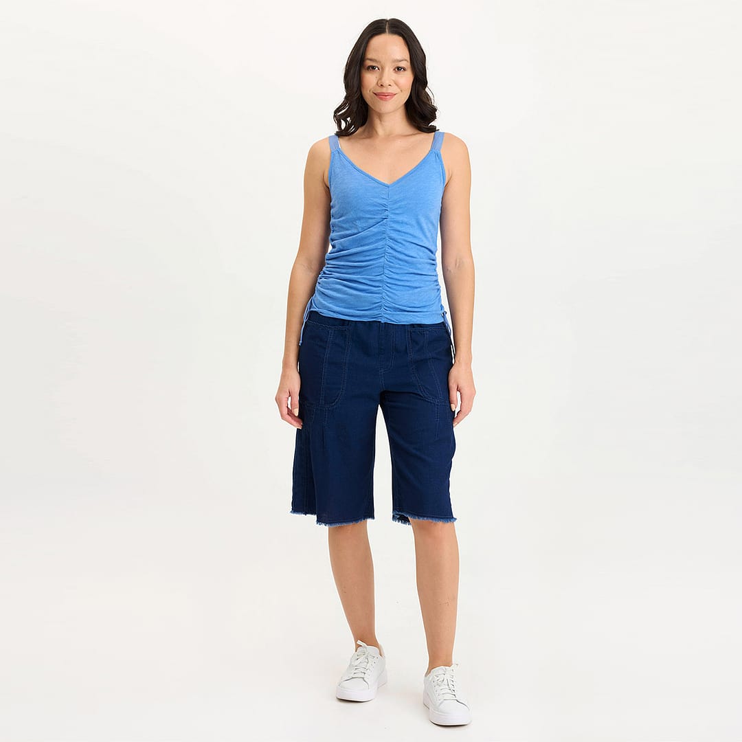 XCVI Blaise Ruched Adjustable Jersey Tank