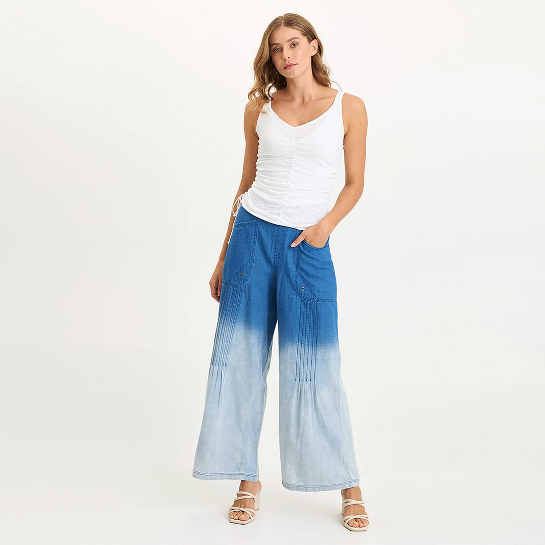 v*8様 ANCELLM MIX COLOR WIDE DENIM PANTS ANCELLM - MIX COLOR WIDE DENIM PANTS/INDIGO | NapsNote