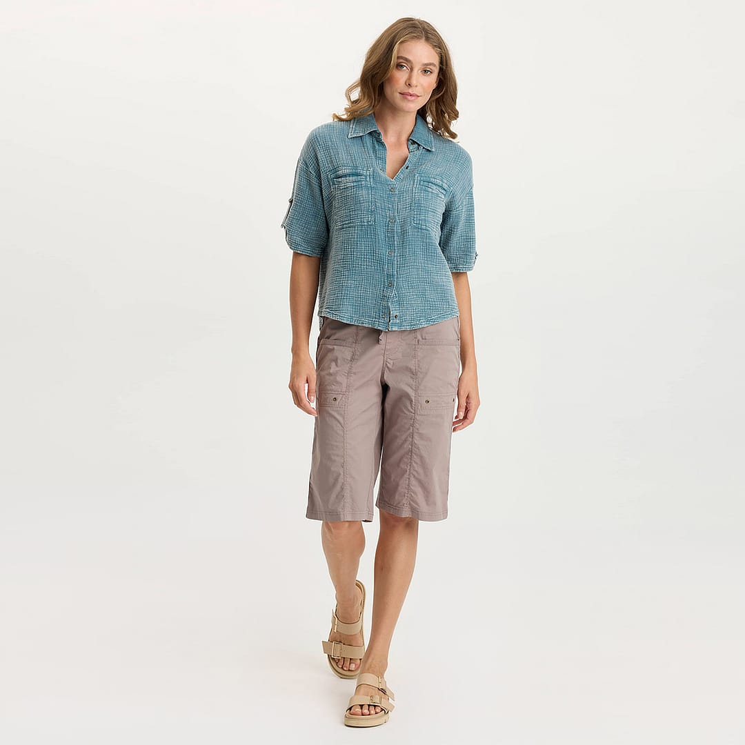 Lace Bermuda pants (stripe / gray) – POPPY