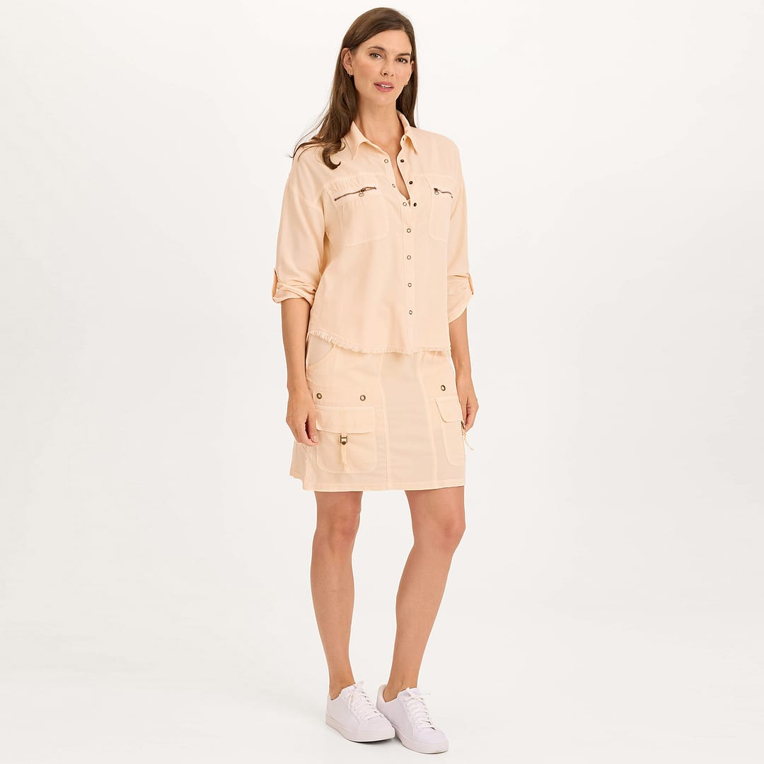 WOMEN SM CARGO INCISION SKIRT XXS 新品タグ付き Wearables Leto Twill Drawstring Cargo Mini Skirt