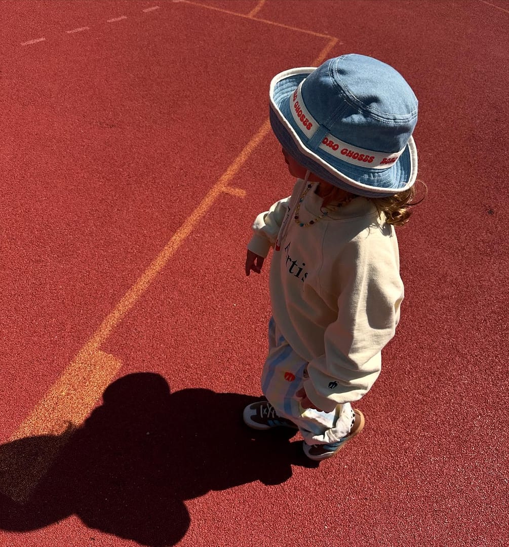 帽子 BOBO CHOSES LIGHT DENIM BUCKET HAT Light denim bucket hat for Children | Bobo Choses