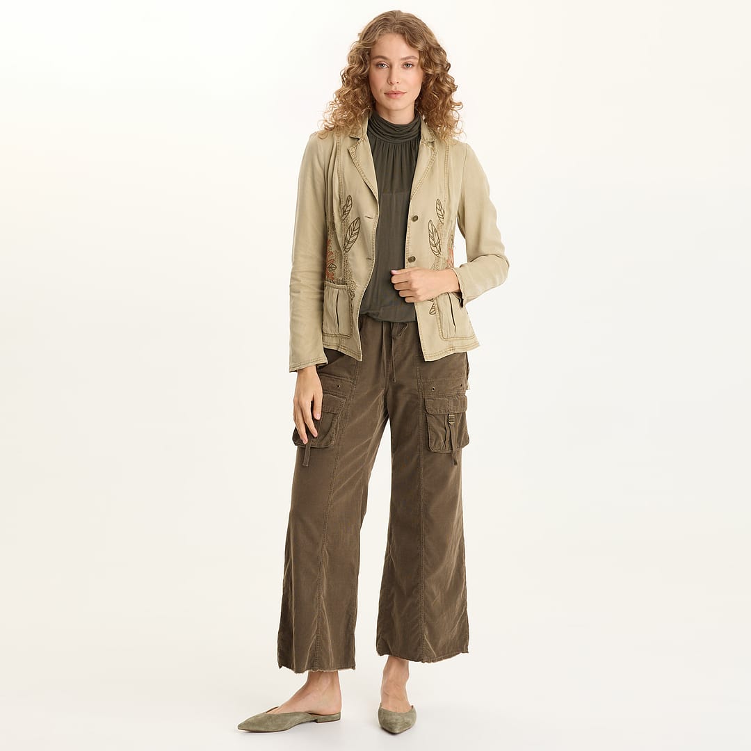 XCVI Heta Wide-Leg Corduroy Cargo Pant