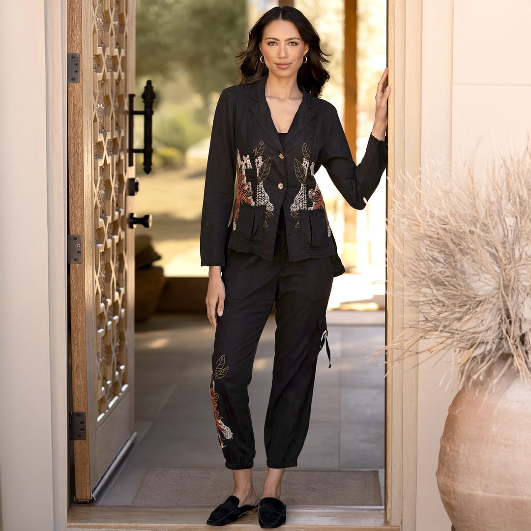 【未使用】aiko着maturely / Embroidery Pants 6202 Sashiko Bonsai Asym Sweatpants Redwood – Maharishi