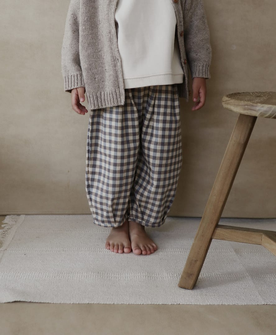 【新品】organic zoo 1-2y Gingham Lodge Pants Shoreline Gingham Lodge Pants | Organic Zoo