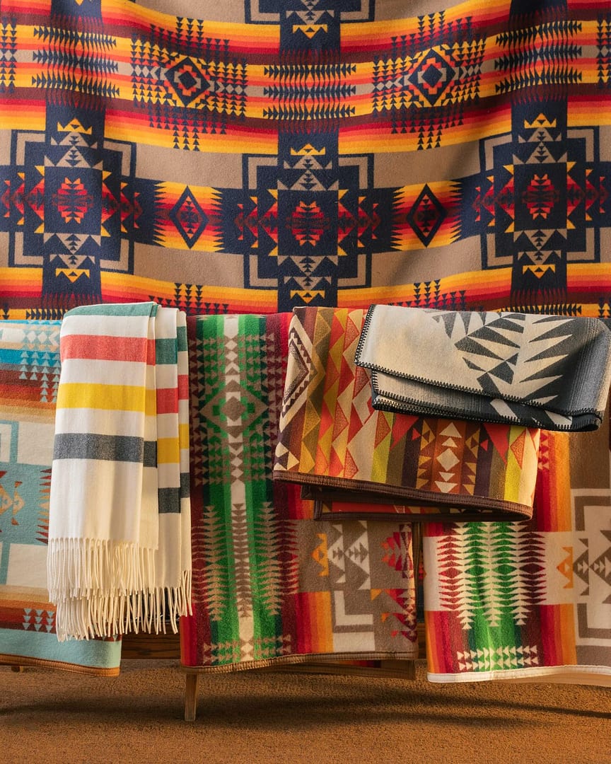 Pendleton Chief Joseph Jacquard Robe Blanket Khaki – Clutch Cafe