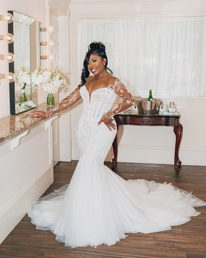 white christmas dresses Vermeil Lace Embellished Gold A-line Wedding Dress by Claire Pettibone