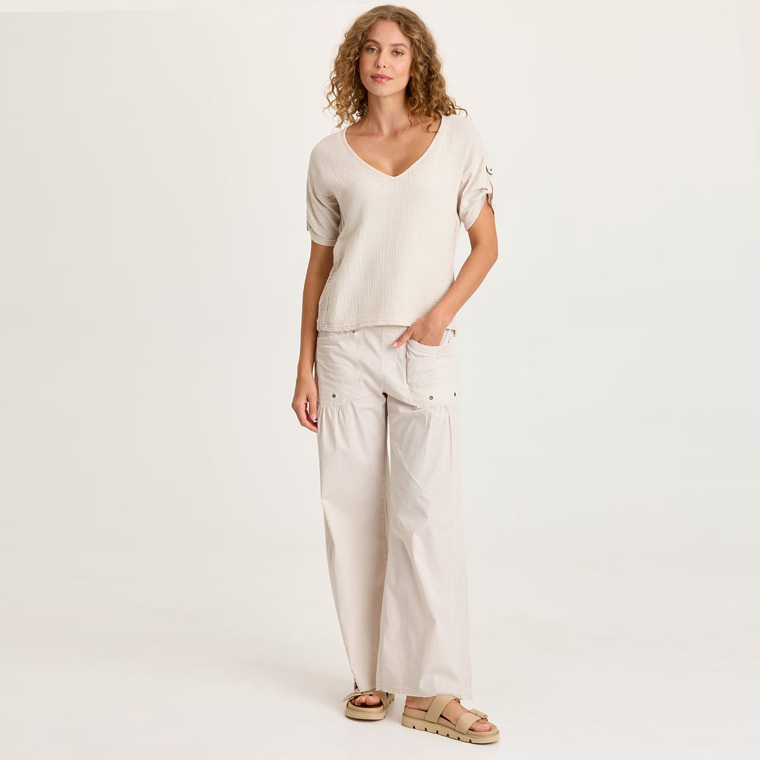 XCVI Brently Poplin Wide Leg Pant