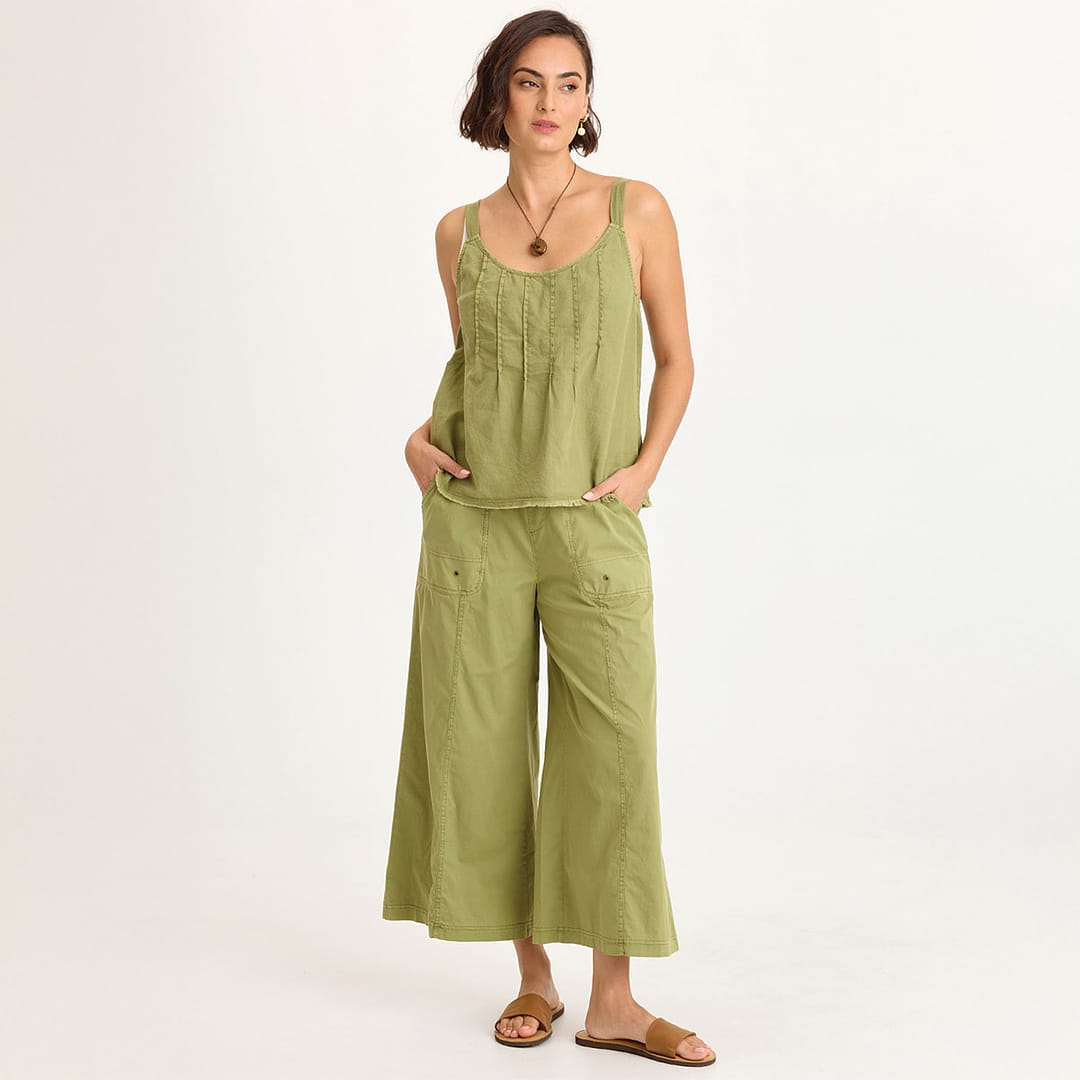 Wearables Gottfried Stretch Poplin Elastic Paperbag Waist Gaucho