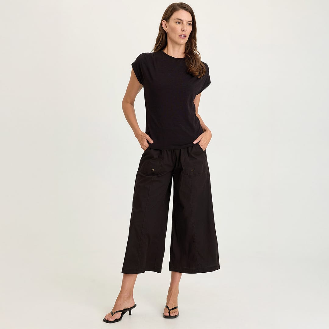 Wearables Gottfried Stretch Poplin Elastic Paperbag Waist Gaucho
