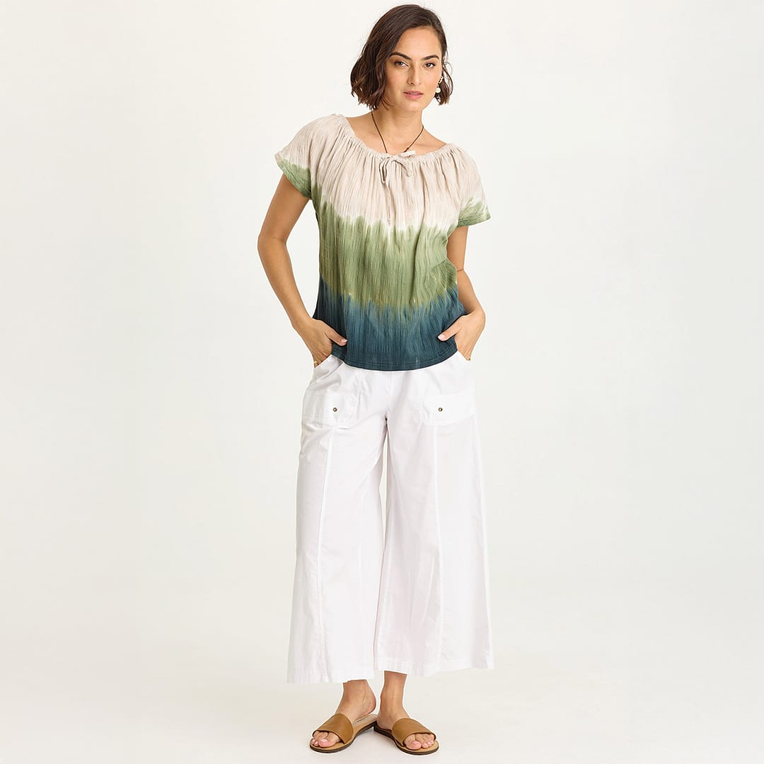 Wearables Gottfried Stretch Poplin Elastic Paperbag Waist Gaucho