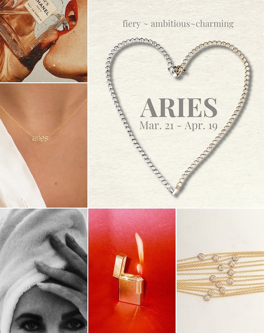 Aries Zodiac Necklace | 14k Gold | Maya Brenner