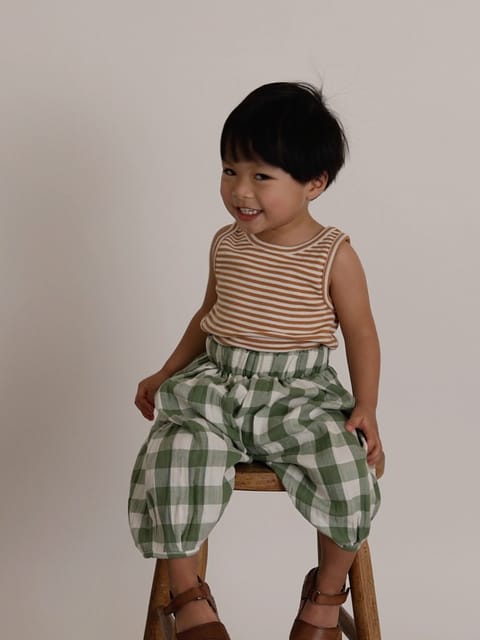 Dill Gingham Resort Pants | Organic Zoo