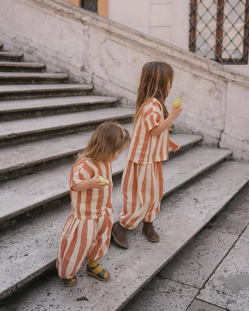 Tomato Stripes Resort Pants | Organic Zoo