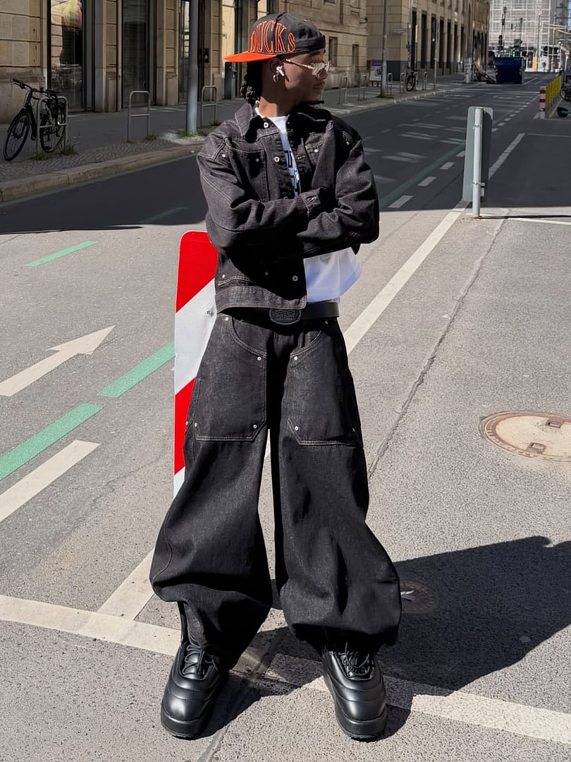 Rivet Baggy Denim Black – BLACKTAILOR