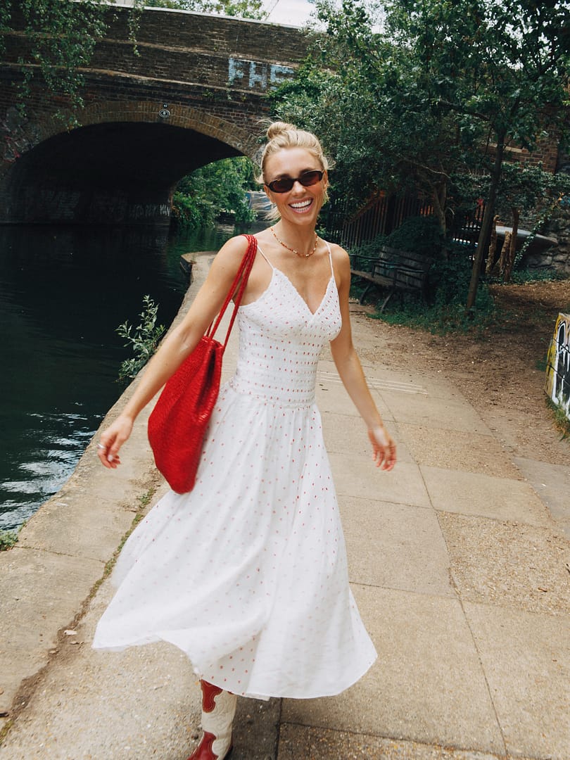 Phoebe Dress - Ruby Check | steele. label