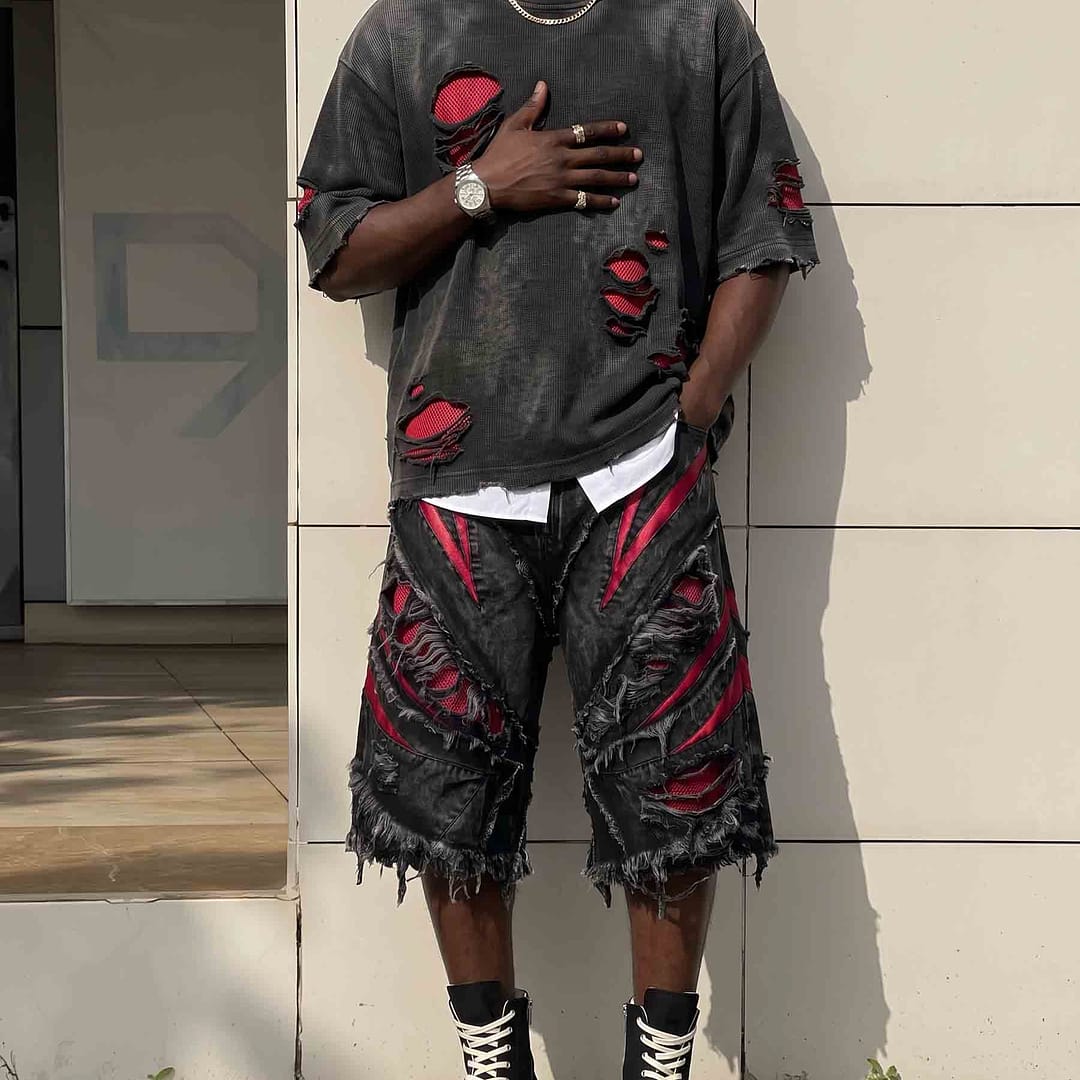 Dark Graffiti Patchwork Cargo Jeans - Y2K Streetwear & Gothic